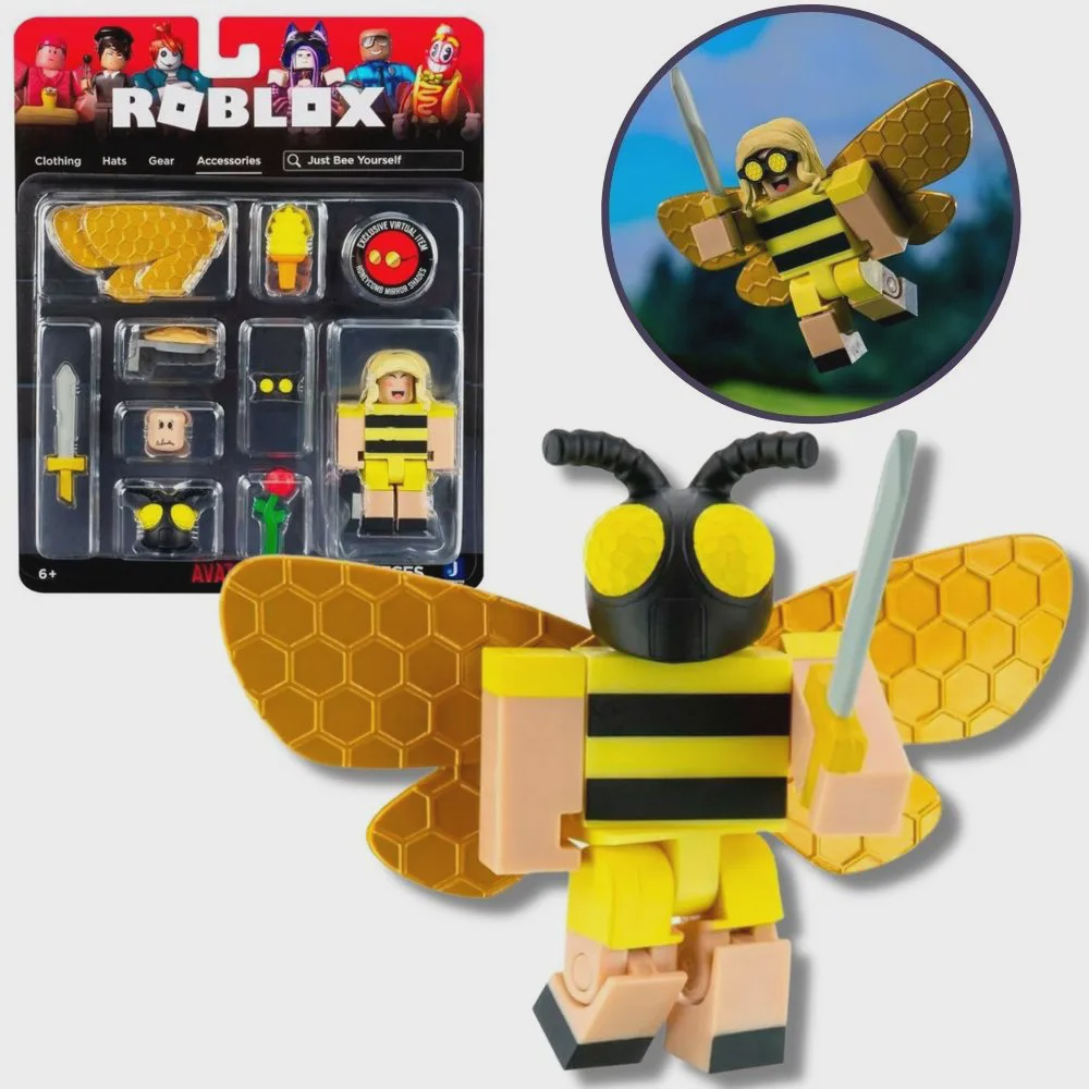 Boneco Roblox Avatar Shop Pack Figura Just Bee + Cód Virtual em