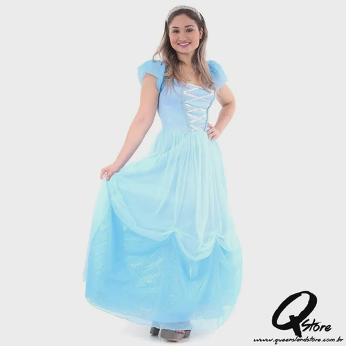 Fantasia Cinderela Infantil Luxo Princesas Disney G 9-12