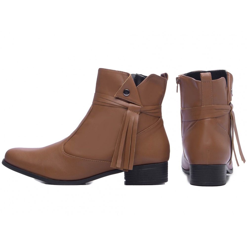 Bota cano curto bico best sale fino marrom