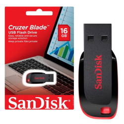 Pen Drive 16gb Sandisk Cruzer Blade Preto E Vermelho Menor preço em Pen Drive 16gb Sandisk Cruzer Blade Preto E Vermelho