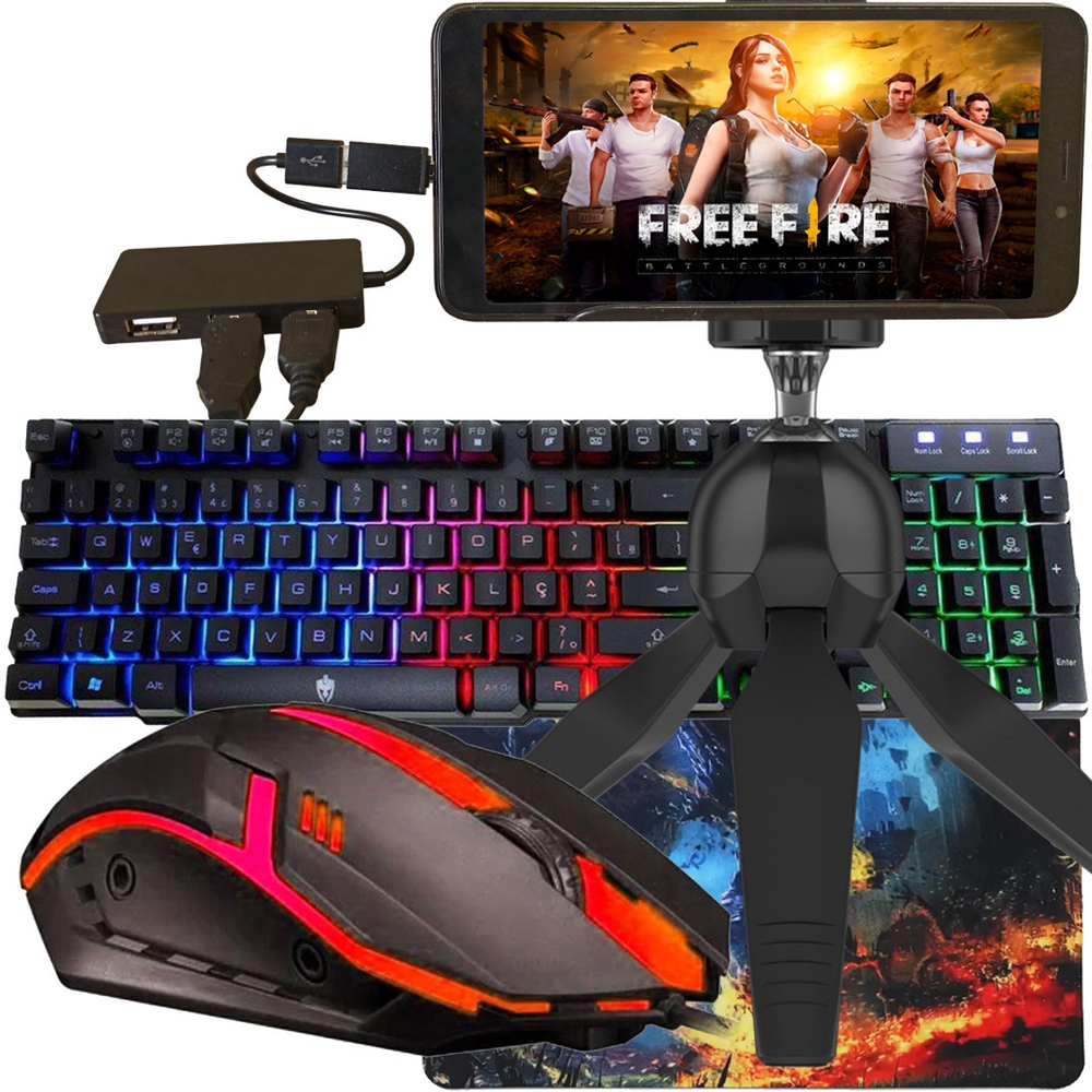 Kit Mobilador Completo Jogar Free Fire P/ Celular Led Rgb