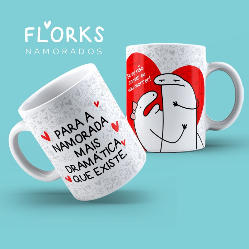 Kit Caneca Meme Flork Amor