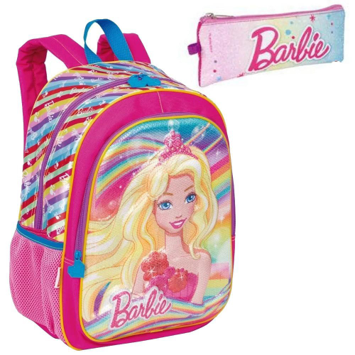 Mochila Barbie Princesa Pop Star Rodinhas Tam G Sestini