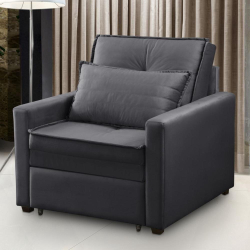Poltrona Cama Solteiro Assento Dobrável Cinza Sleep Menor preço em Poltrona Cama Solteiro Assento Dobrável Cinza Sleep