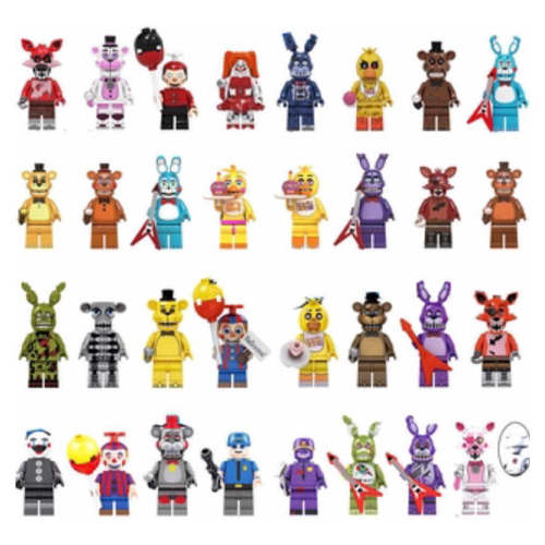 Miniaturas Fnaf - Five nights at freddy, chica, blocos de montar, boneco