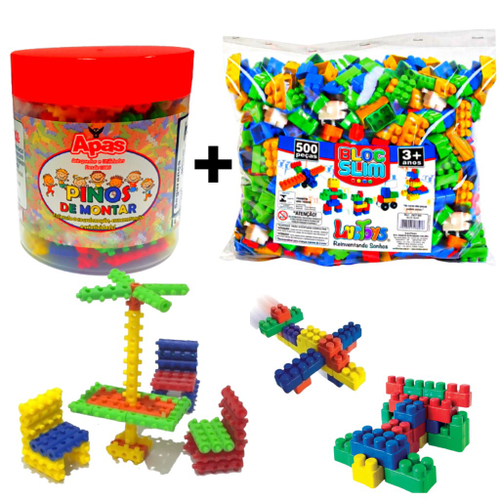 Kit infantil 1000 multiblocos kids-pecinhas criativas