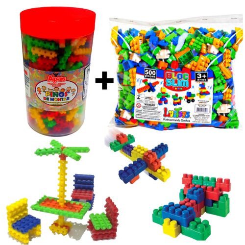 Jogo 500 Peças Blocos De Montar Brinquedo Educativos Oferta