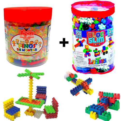 Blocos De Montar Infantil Brinquedo Didático 350 Peças