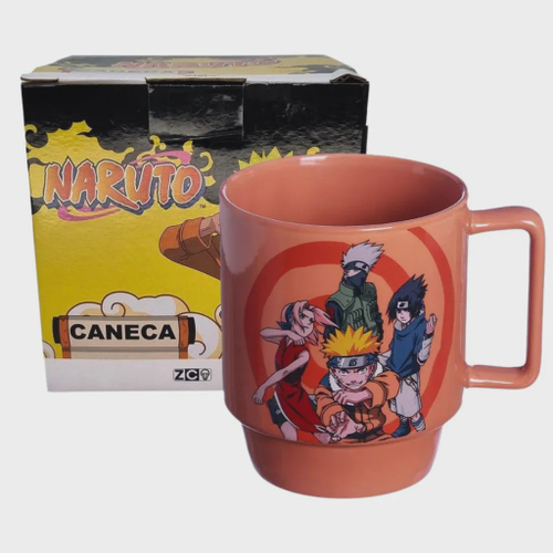 Caneca Nuvem Akatsuki Naruto Cerâmica Preta 400Ml Oficial VIZ