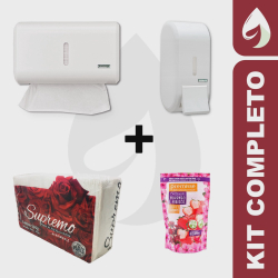 Kit Porta Papel Toalha + Dispenser Saboneteira + Sabonete Líquido + Papel Interfolha Menor preço em Kit Porta Papel Toalha + Dispenser Saboneteira + Sabonete Líquido + Papel Interfolha