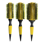 3 Escova De Cabelo Redonda Cerdas Duplas Profissional Grande
