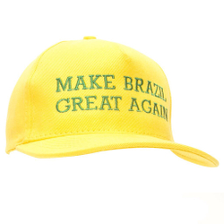 Boné Bombeta Aba Curva Make Brazil Great Again Amarelo Aberto 5 gomos Bordado Menor preço em Boné Bombeta Aba Curva Make Brazil Great Again Amarelo Aberto 5 gomos Bordado