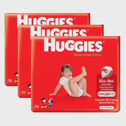 Kit 3 fralda supreme care mega xxg + 2 toalhas huggies verde 48un Menor preço em Kit 3 fralda supreme care mega xxg + 2 toalhas huggies verde 48un