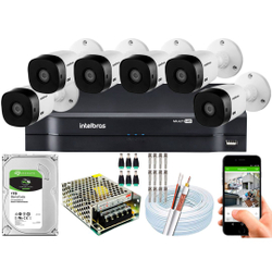 Kit Cftv 6 Câmeras Intelbras 1220b Full Hd 2mp Dvr Mhdx 1008 Menor preço em Kit Cftv 6 Câmeras Intelbras 1220b Full Hd 2mp Dvr Mhdx 1008