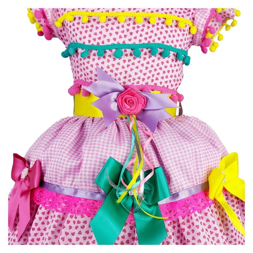 Comprar Vestido Rodado Luxo Junino Flores com Xadrez - Madaminha Moda  Infantil