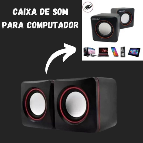 Caixa Caixinha De Som Para Computador Notebook Pc 6w Usb P2 - RVR - Caixa  de Som para Computador - Magazine Luiza