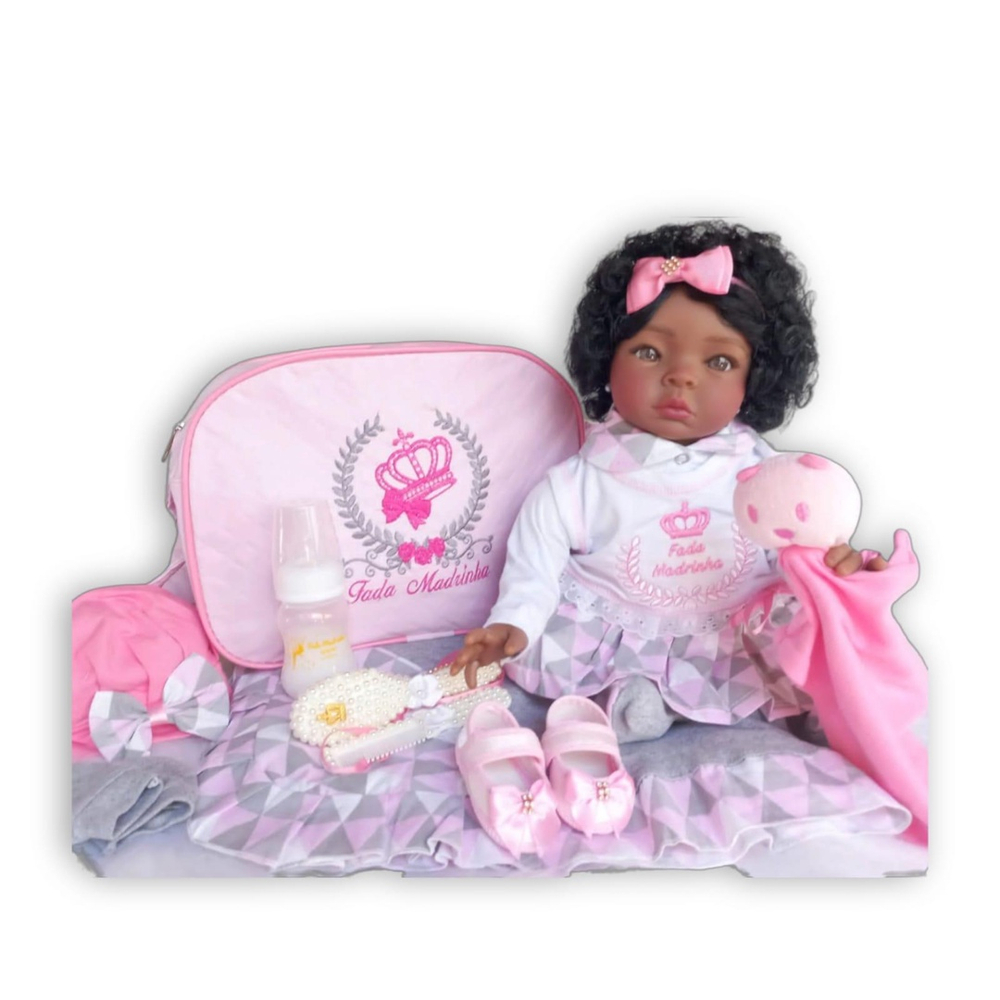 Boneca Bebe Reborn Negra Realista Barata Silicone