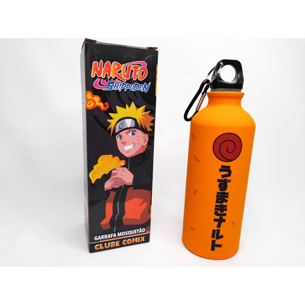 Garrafa Nuvem Akatsuki Preta Com Mosquetão Oficial Naruto