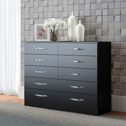 Cômoda para Quarto de Casal 117 x 92 Cm 10 Gavetas mdp Preto - menu é boa?
