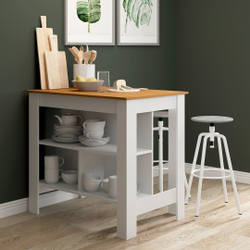 Bancada de Cozinha 103 x 92 x 68 Cm Ilha Gourmet mdp Branco Carvalho - menu é boa?