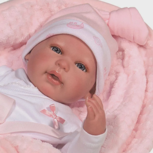 Bebê Reborn Recém-Nascido 3D-49 Cm Olhos Abertos no Shoptime