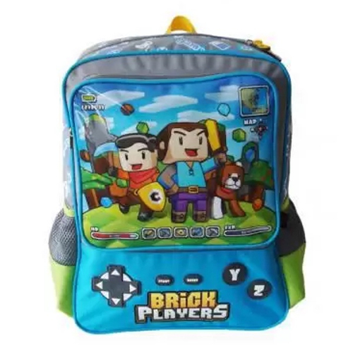 Mochila de Rodas Escolar Brancoala Games com parte térmica - Azul