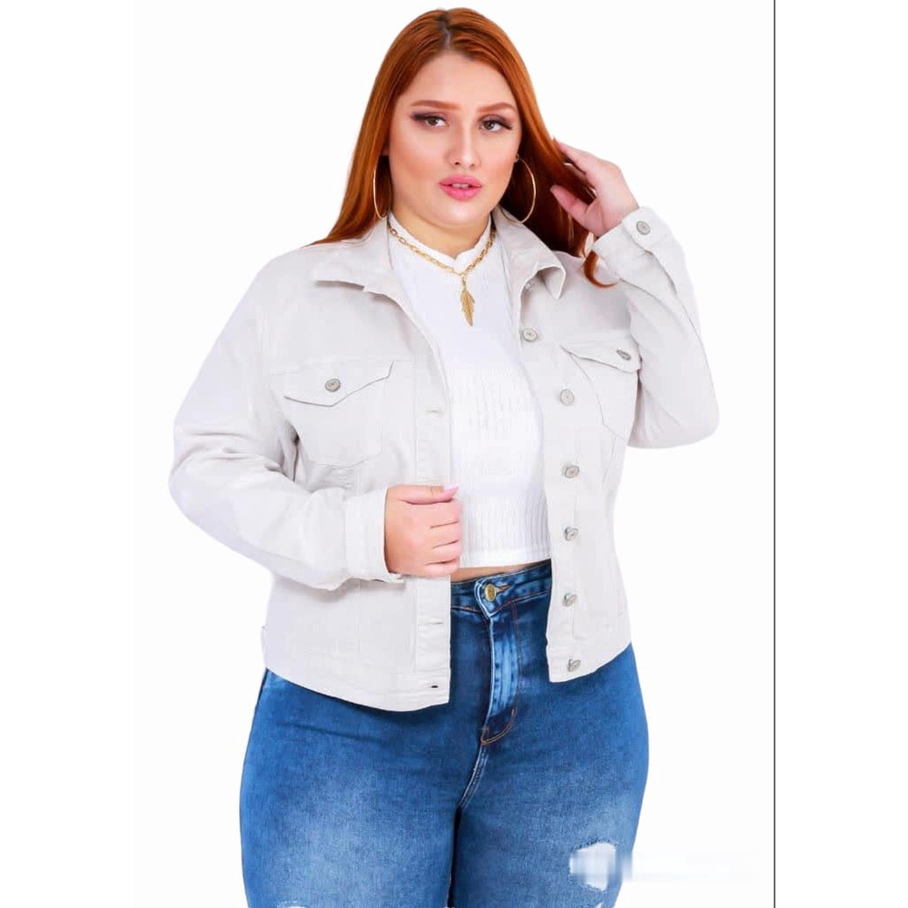 Jaqueta jeans sales tamanho grande