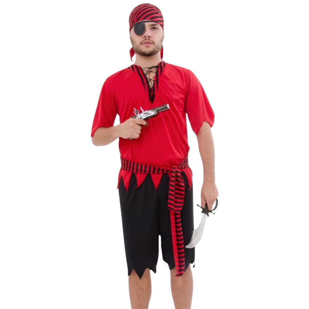 Fantasia de Pirata Adulto Masculino Com Bandana e Cinto Festa Carnaval  Manequim 40 no Shoptime