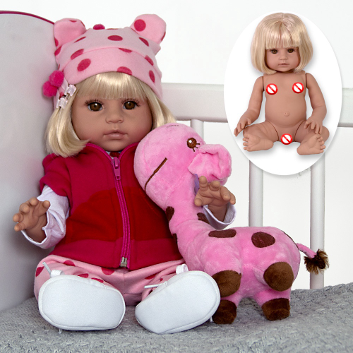 Boneca Bebê Reborn Girafinha 52cm Toda de Silicone + Enxoval no Shoptime