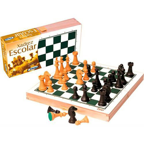 Jogo de Tabuleiro de Xadrez com Caixa de Madeira 40 cm - 2828