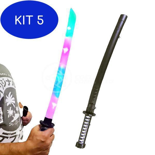 Kit 5 Espada Ninja Brinquedo Katana Samurai Som Luz à Pilha- na Americanas  Empresas