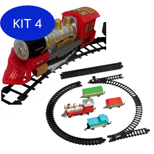 Trem Infantil de Brinquedo Locomotiva Expressa Com Trilhos Art Brink - Vou  Comprar