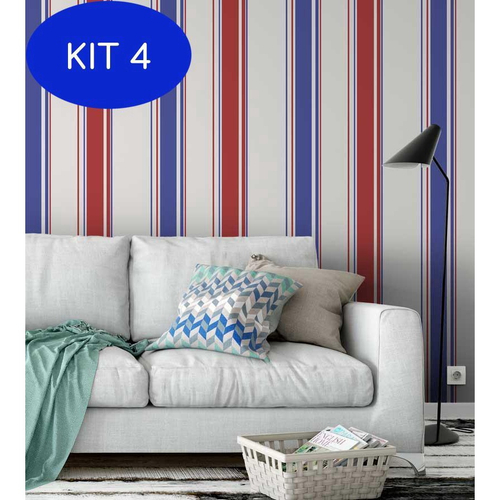 Kit 3 Papel De Parede Adesivo Xadrez Vermelho Azul Branco 5M em Promoção na  Americanas