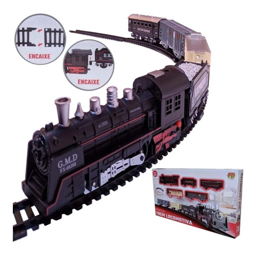 Trem Brinquedo Locomotiva Som E Luz 4 Vagoes - Dm Toys na Americanas  Empresas