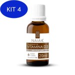 Kit 4 Vitamina D3 400 Ui Em Gotas Naiak 20Ml