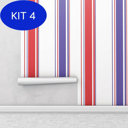 Kit 3 Papel De Parede Adesivo Xadrez Vermelho Azul Branco 5M em Promoção na  Americanas