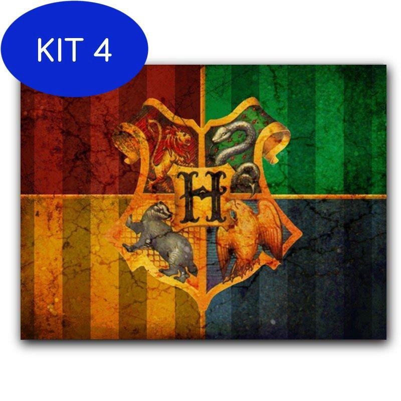 Kit 5 Placas Decorativas Casas Harry Potter