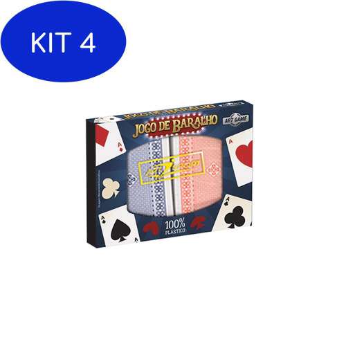 Kit 2 Jogos Maços Com 54 Cartas Baralho Plástico Truco Poker