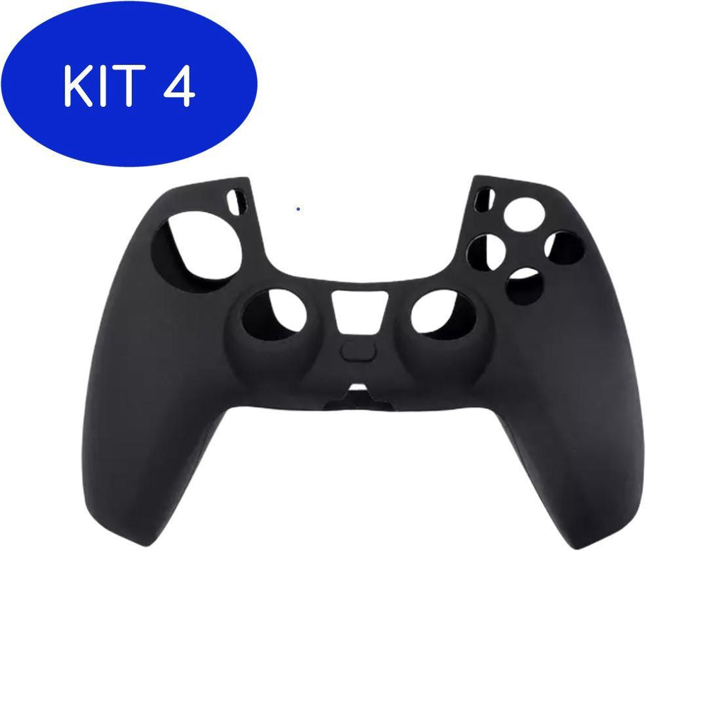 Kit 4 Capa Protetora Controle Playstation Ps5 Game Silicone Azul