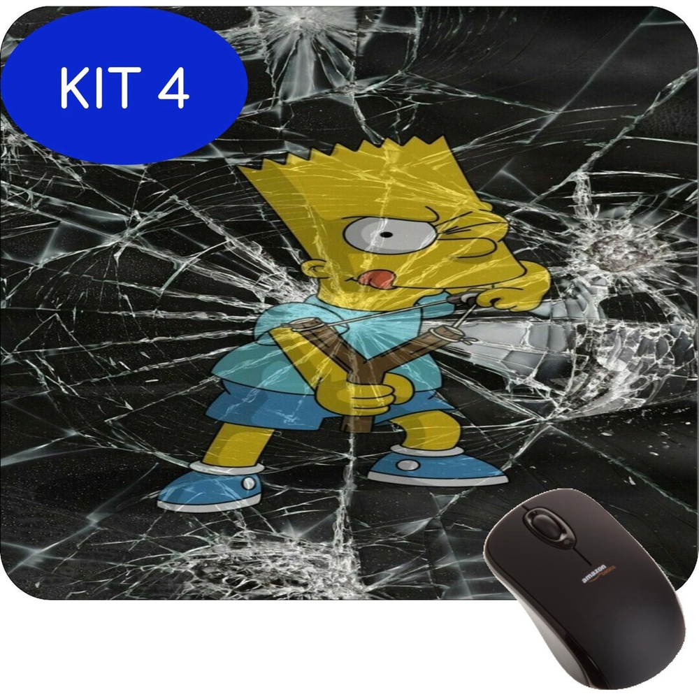 Kit 4 Mousepad Bart Simpson Desenho Infantil Simpsons Tv no Shoptime