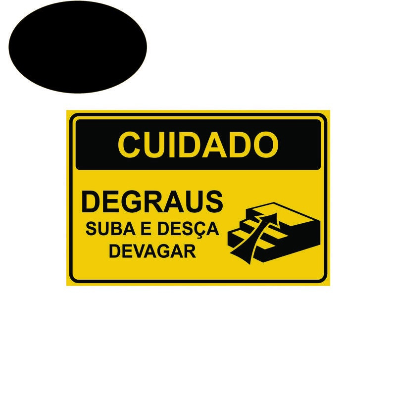 Kit 7 Placa De Sinalização Pvc Degraus Suba E Desça Devagar | Submarino