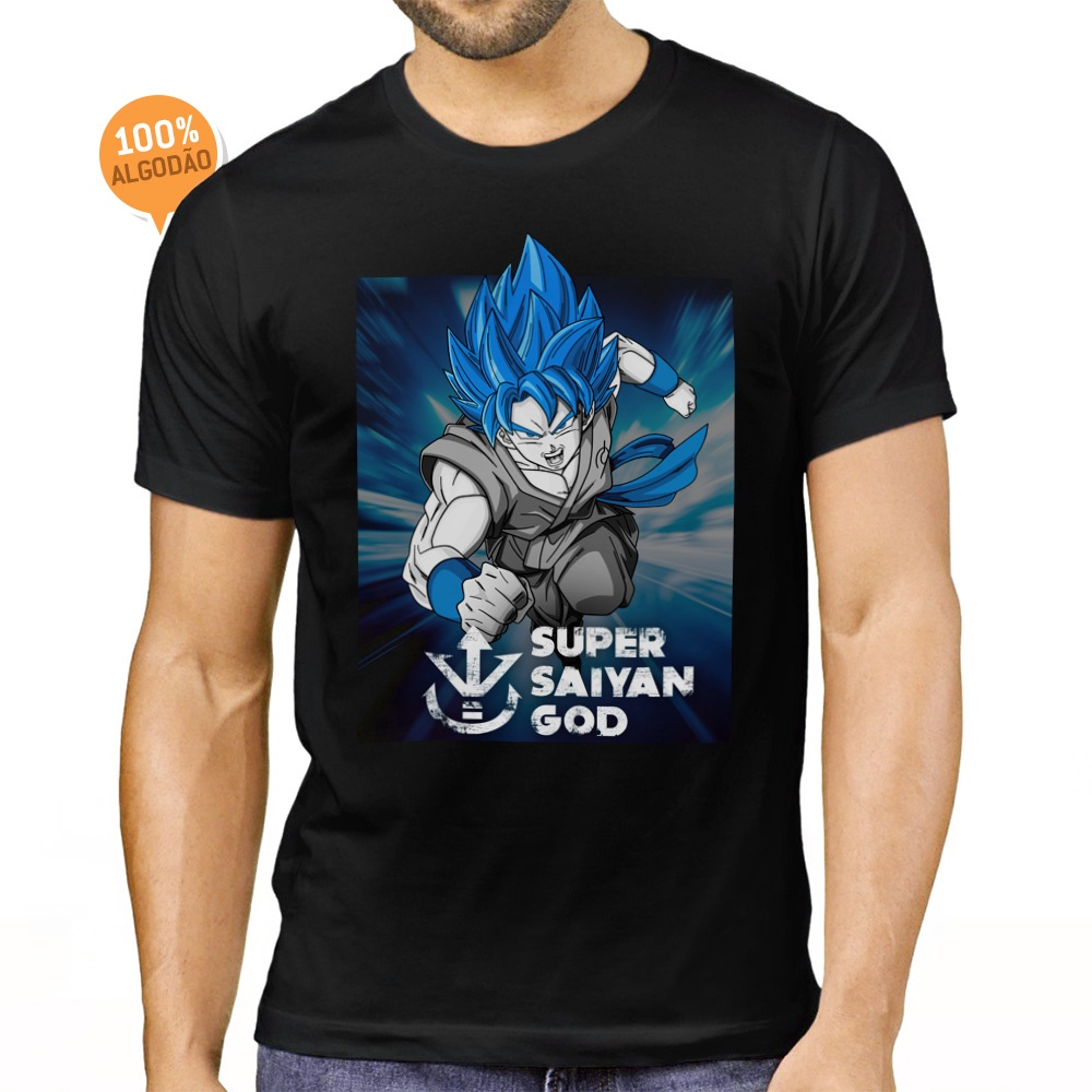 Camiseta Dragon Ball Z Super Saiyan God Desenho Série Animes