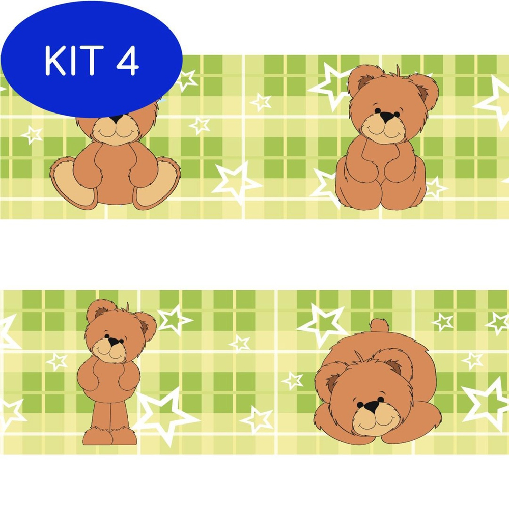 Kit Faixa Adesivo Infantil De Parede Ursinho Urso Border No Shoptime