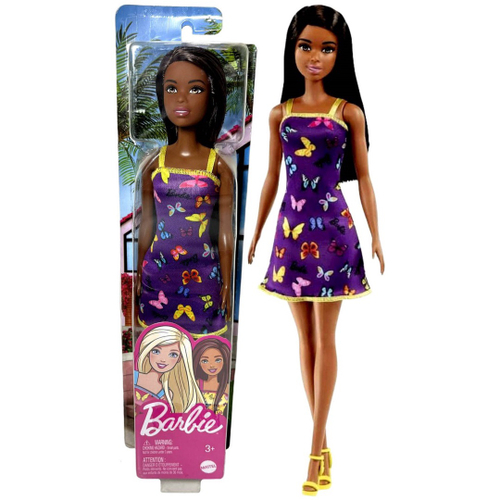 Boneca Barbie Vestido Glitter Morena T7580 - Original Mattel