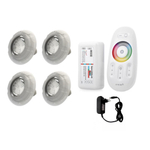 Kit Led Piscina Com Controle + 4 Leds Rgb + Fonte 12V