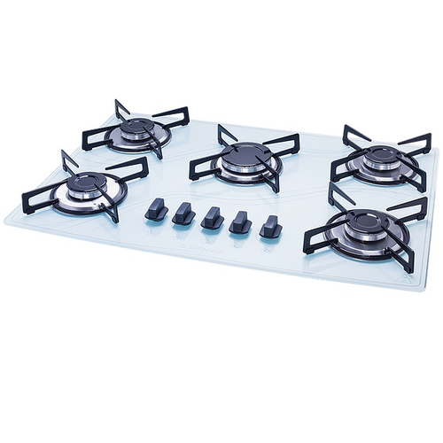 Cooktop 5 Bocas Safanelli Branco - Colors - Gás Bivolt - Fcb503
