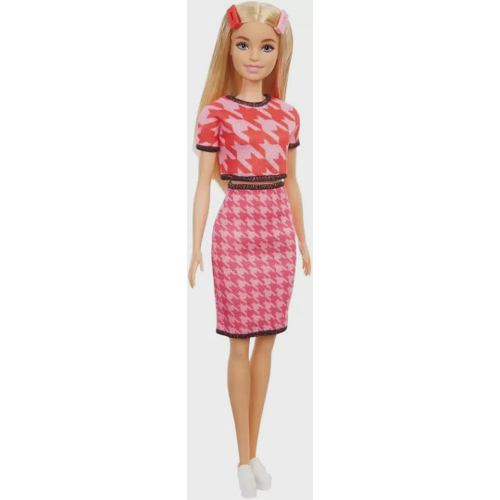 Boneca Barbie Fashionista 155 Camisa Rock e Saia Rosa Fbr37