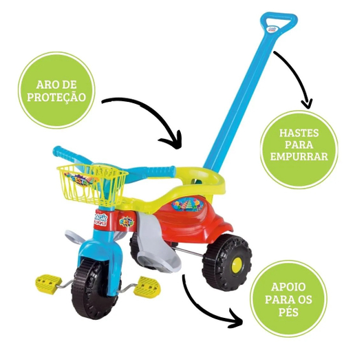 Triciclo Infantil Bandeirante Tico Tico - Azul em Promoção na Americanas