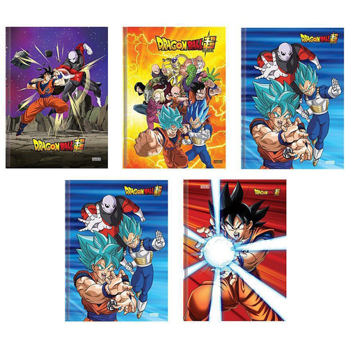 Kit 5 Cadernos Dragon Ball Super Brochurão Dbz 96 Folhas em