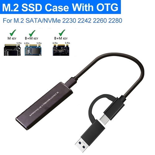 Case para ssd m2 nvme e sata usb 3 1 gen 2 adaptador duplo ngff m b